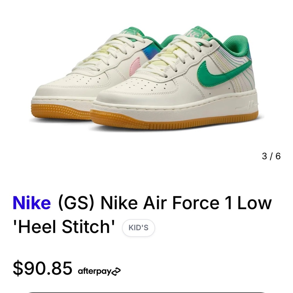 NEW Nike Air Force 1 Low Heel Stitch 💚🩷